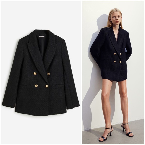 Black Textured Weave Jacket - Picture 8 of 8